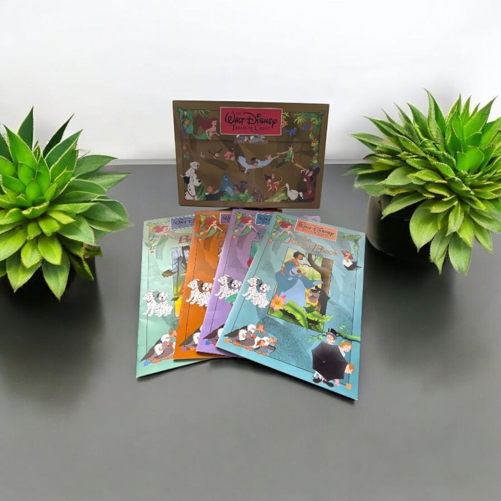 The Walt Disney Treasure Chest Set 4 Large Picture Books Vintage 1991